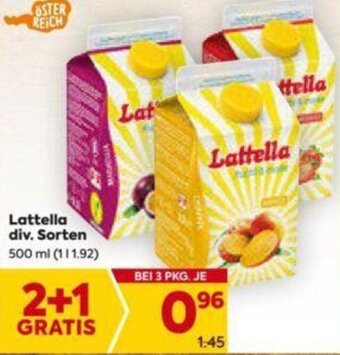 Billa Lattella div. Sorten 500ml Angebot