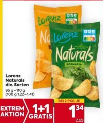 Billa Lorenz Naturals div. Sorten 95 g- 110 g Angebot