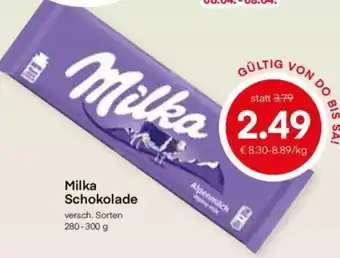 MPreis Milka Schokolade 280-300 g Angebot