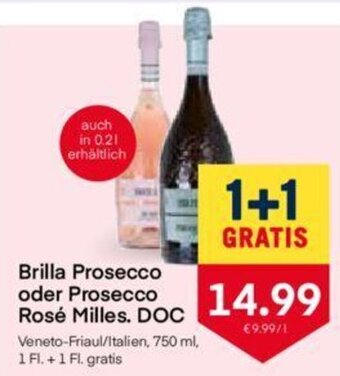 MPreis Brilla Prosecco oder Prosecco Rosé Milles DOC 750ml Angebot