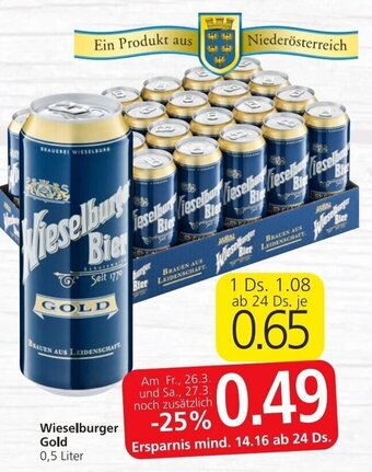 Spar Wieselburger Gold 0.5 Liter Angebot