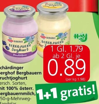 Spar Berghof fruchtjoghurt Angebot