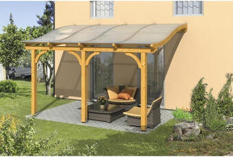 Hornbach Terrassenüberdachung skan holz venezia 434x389 cm eiche hell Angebot