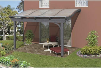 Hornbach Terrassenüberdachung skan holz verona 434x389 cm schiefergrau Angebot