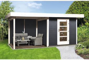 Hornbach Gartenhaus weka mit fußboden, schleppdach und rückwand 530 x 240 cm anthrazit Angebot