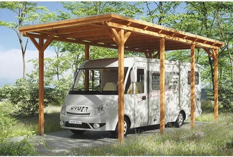 Hornbach Einzelcarport skan holz emsland inkl. regenrinne 404x846 cm eiche hell Angebot