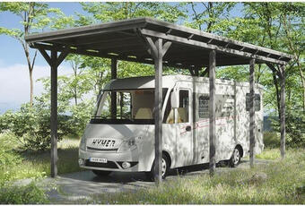 Hornbach Einzelcarport skan holz emsland inkl. regenrinne 404x846 cm schiefergrau Angebot