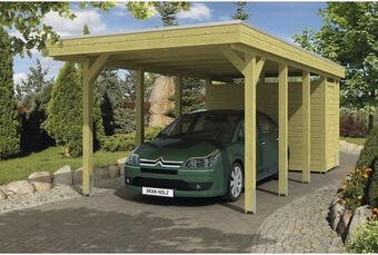 Hornbach Einzelcarport skan holz friesland inkl. abstellraum 314x708 cm tauchimprägniert Angebot