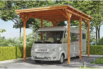 Hornbach Einzelcarport skan holz emsland inkl. regenrinne 404x604 cm eiche hell Angebot