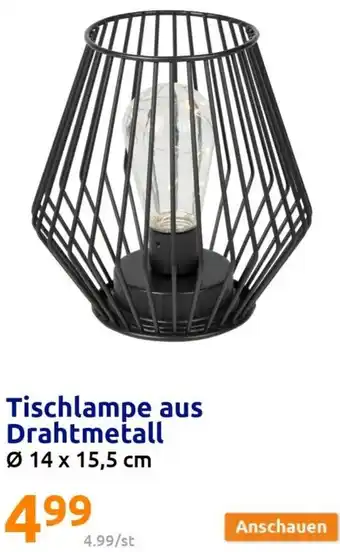 Action Tischlampe aus Drahtmetall ø 14 x 15,5 cm Angebot