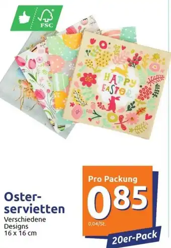 Action Osterservietten 16 x 16 cm 20er-Pack Angebot