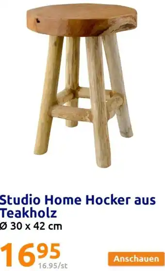 Action Studio Home Hocker aus Teakhlz ø 30 x 42 cm Angebot