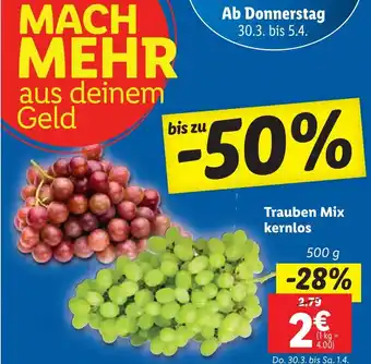 Lidl Trauben Mix Kernlos 500 g Angebot