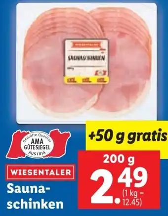 Lidl Wiesentaler Saun-Schinken 200 g Angebot