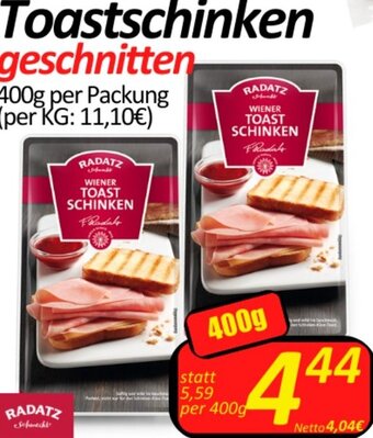 Wurstico Toastschinken geschnitten 400g Angebot