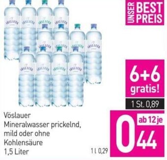 Sutterlüty Vöslauer Mineralwasser prickelnd, mild oder ohne Kohlensäure 0,5-liter Angebot