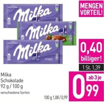 Sutterlüty Milka Schokolade 92 g / 100 g Angebot