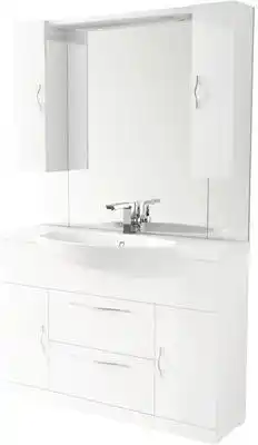 Hornbach Badmöbel-set baden haus bahia 120 185,25x121x50 cm weiß Angebot