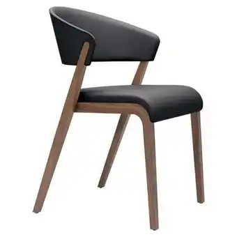 XXXLutz Stuhl in holz, leder schwarz, nussbaumfarben Angebot