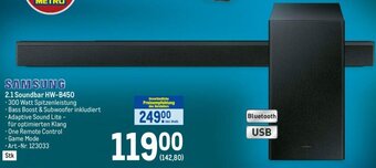 Metro Samsung 2.1 Soundbar HW-B450 Angebot