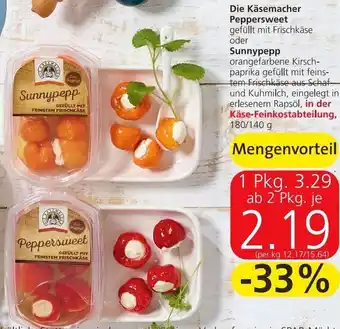 Spar Die Kasemacher Peppersweet/ Sunnypepp 180/140 g 2Pkg. Angebot
