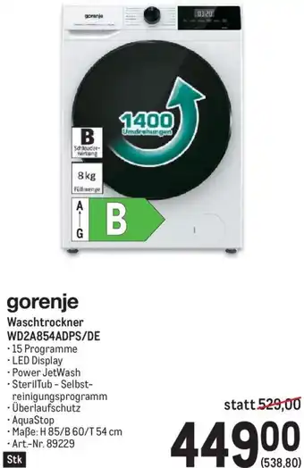 Metro gorenje Waschtrockner WD2A854ADPS/DE Angebot