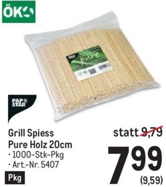 Metro Grill Spiess Pure Holz 20cm 1000-Stk-Pkg Angebot