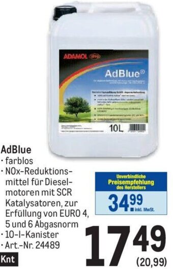 Metro AdBlue Angebot