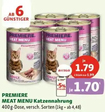 Fressnapf Premiere Meat Menu Katzennahrung 400 g Angebot