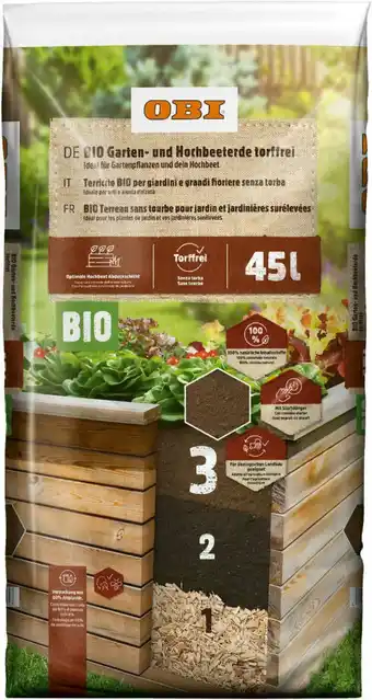 OBI Obi bio garten- und hochbeeterde torffrei 1 x 45 l Angebot
