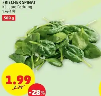 PENNY Frischer Spinat 500 g Angebot