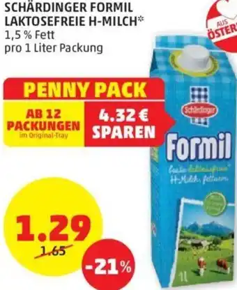 PENNY Schärdinger Formil Laktosefreie H-Milch 1 Liter Angebot