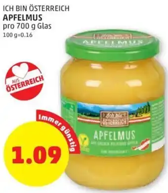 PENNY Ich bin Österreich Apfelmus 700 g Angebot