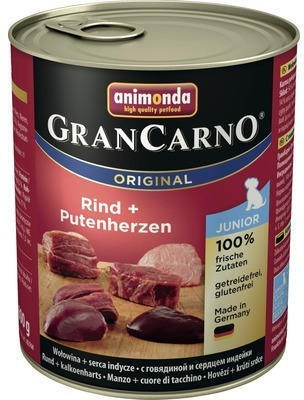 Hundefutter nass animonda gran carno original junior rind und putenherzen 800 g
