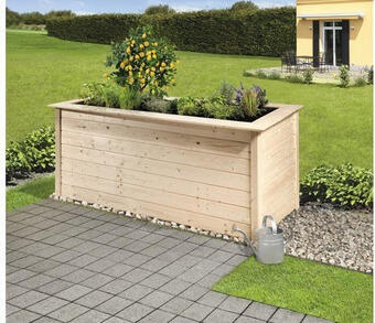 Hornbach Hochbeet klassisch weka profi 669 c mit innenliegender noppenbahn und wühlmausschutzgitter 218x92x81 cm natur Angebot