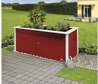 Hornbach Hochbeet klassisch weka profi 669 c mit innenliegender noppenbahn und wühlmausschutzgitter 218x92x81 cm rot Angebot