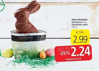 Spar Spar Premium Osterhase oder Osterhase weiß 280 g Angebot