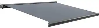 Hornbach Kassettenmarkise sonnino 4x3 stoff uni grau gestell ral 7022 umbragrau inkl.motor, fernbedienung und led beleuchtung Angebot