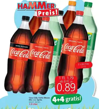 Spar Coca Cola, Fanta Mezzo Mix oder Sprite 1.5 Liter Angebot