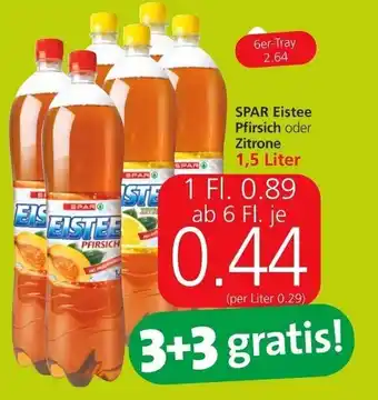 Spar Spar eistee Pfirsich oder Zitrone 1.5 Liter Angebot