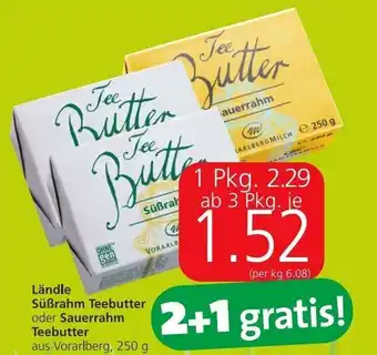 Spar Landle Süßrahm Teebutter oder Saurrahm Teebutter 250 g Angebot