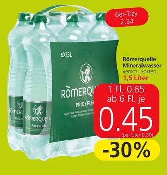 Spar Römerquelle Mineralwasser 1.5 Liter Angebot
