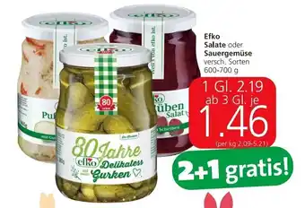 Spar Efko Salate oder Sauergemüse 600-700 ml Angebot