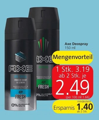 Spar Axe Deospray 150 ml Angebot