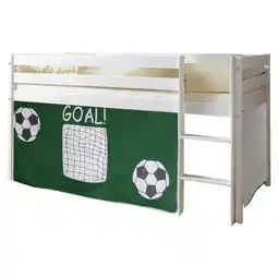 Möbelix Kinderbett malte 90x200cm holz massiv weiß/grün mit vorhang Angebot
