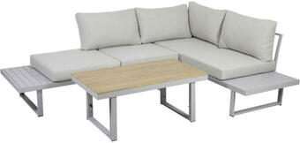 Möbelix Loungegarnitur 3-teilig aruba holz/metall/textil mit kissen Angebot