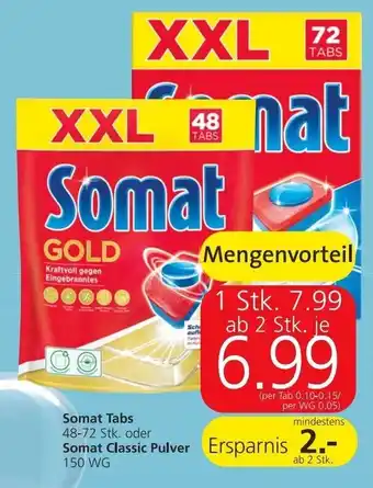 Spar Somat Tabs 48-72 stk. oder Somat Classic Pulver 150 Wg Angebot