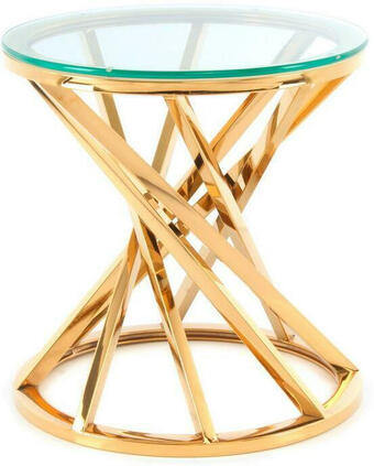 Möbelix Beistelltisch mit glasplatte rund wesley, klar/gold Angebot
