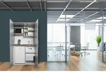 Möbelix Schrankküche mit kühlschrank + mikrowelle 104 cm modern Angebot