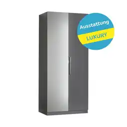 Möbelix Drehtürenschrank mit spiegel 91cm unit anthrazit Angebot